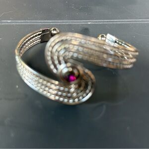 Elegant Silver and Pink Women's Bracelet